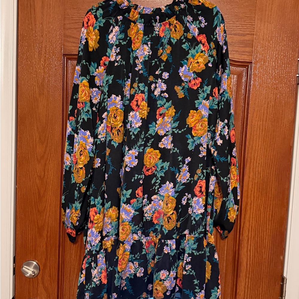 JODIFL Vibrant Floral Long Sleeve Dress
